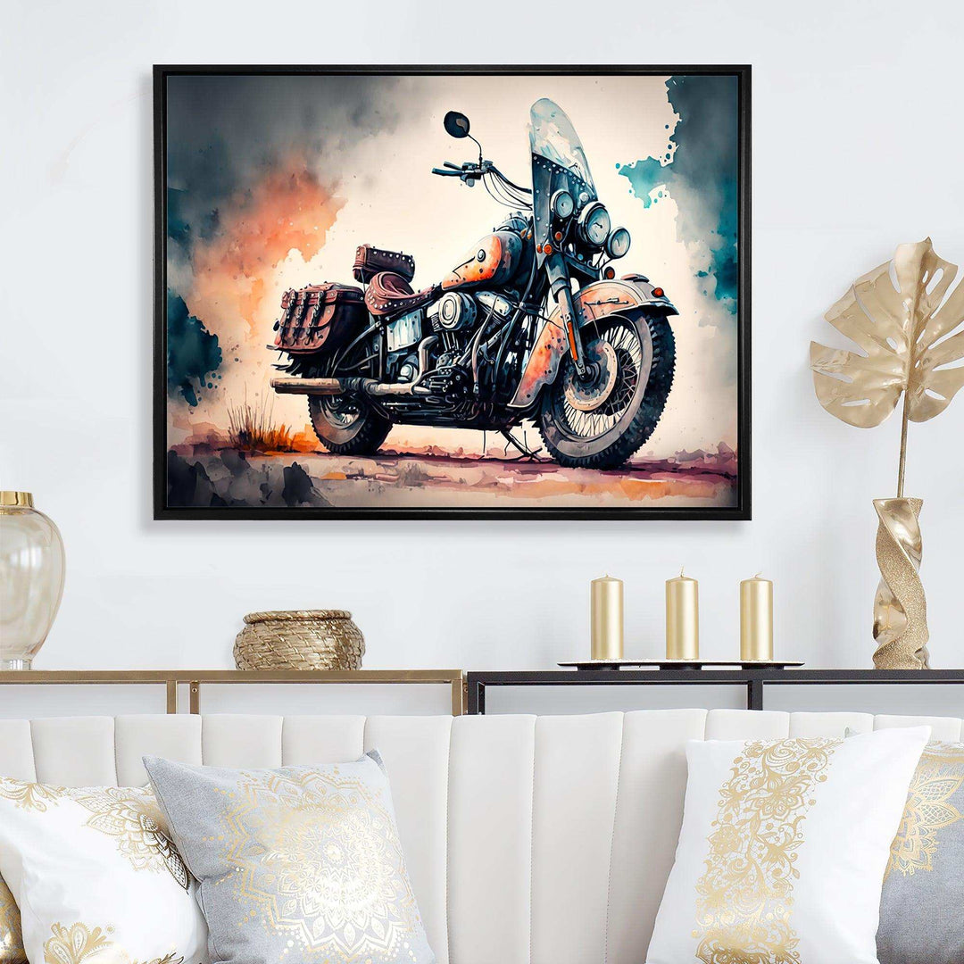 Motorcycle Parked In The Desert I