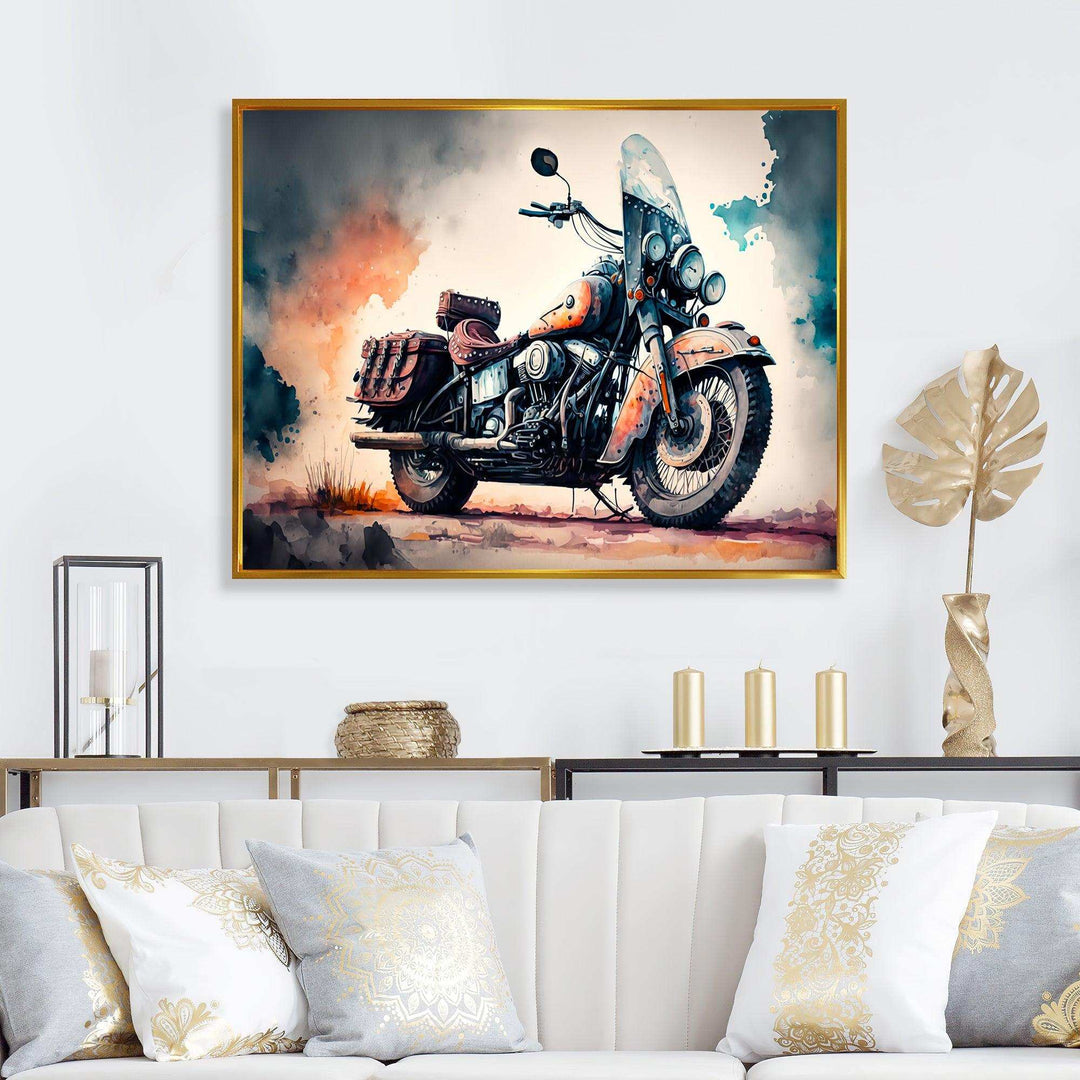 Motorcycle Parked In The Desert I