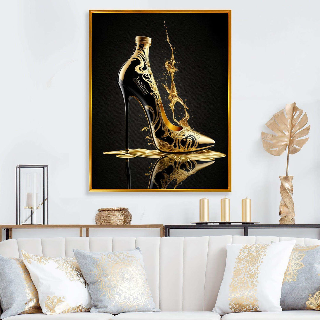 Golden Drip High Heel