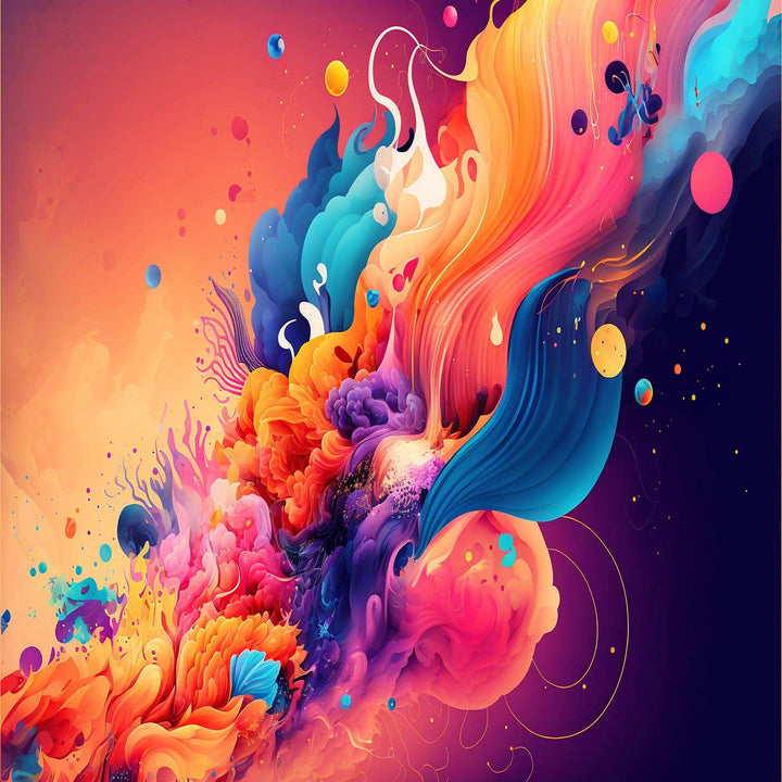 Vibrant Color Explosion I - Modern Canvas Wall Art