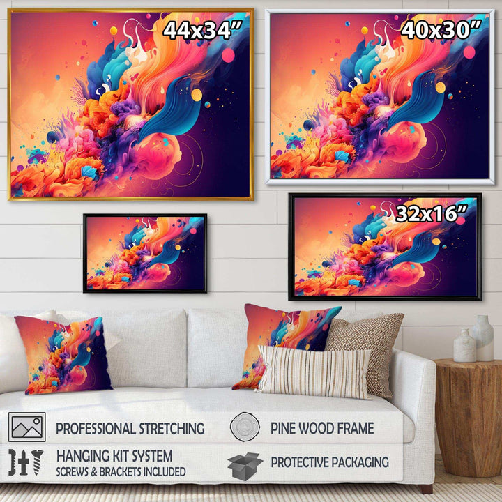 Vibrant Color Explosion I - Modern Canvas Wall Art