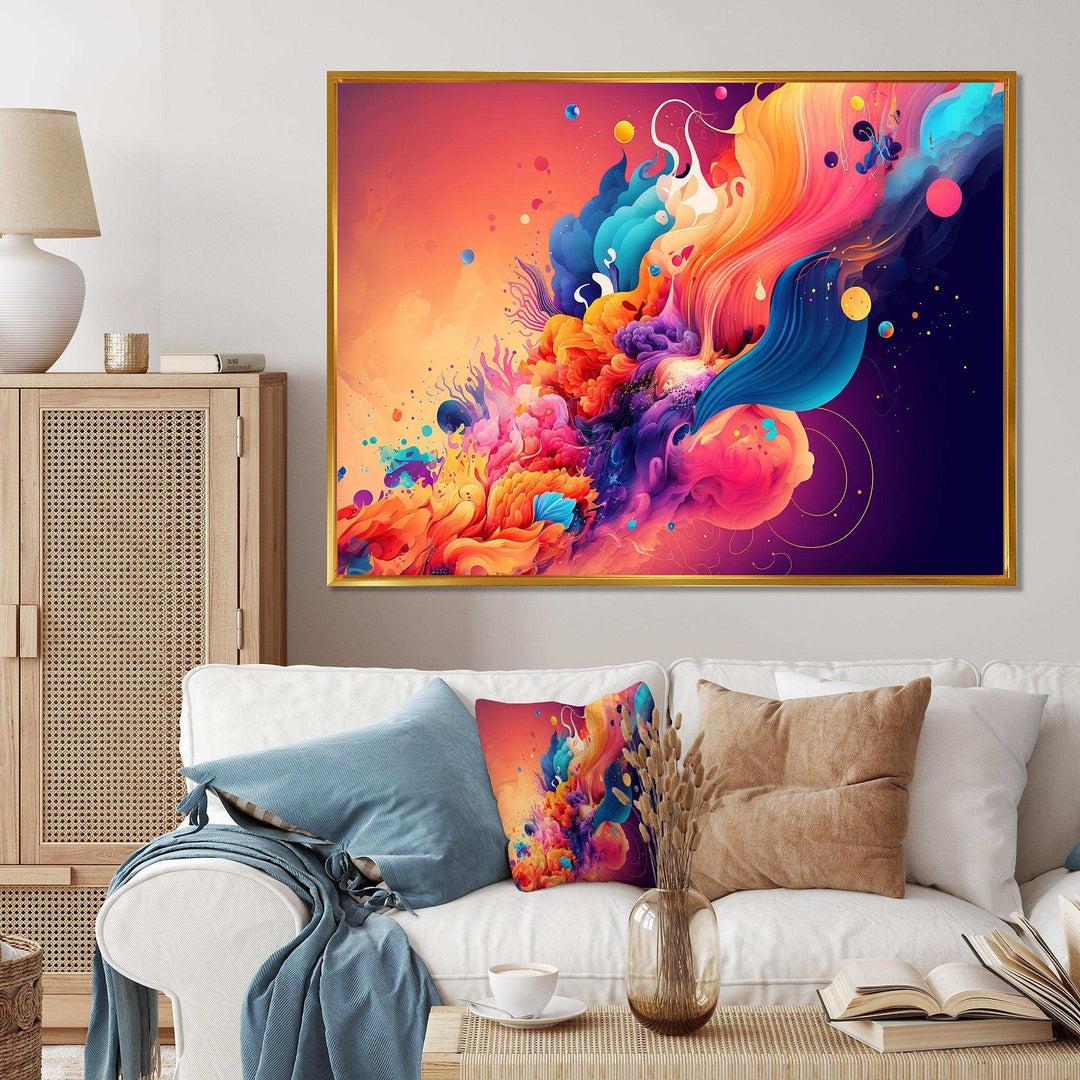 Vibrant Color Explosion I - Modern Canvas Wall Art