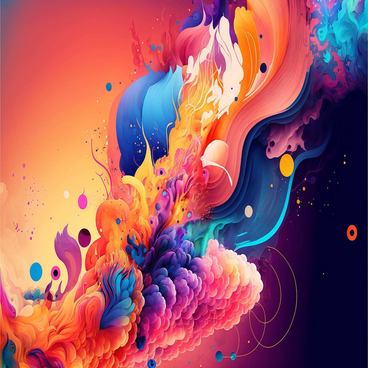 Vibrant Color Explosion II - Modern Living Room Wall Decor