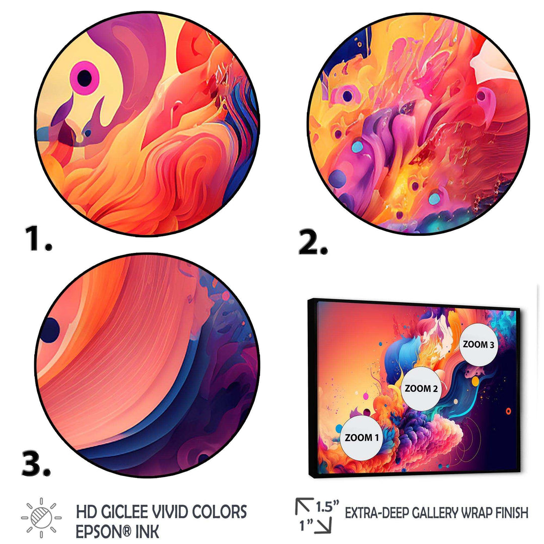 Vibrant Color Explosion II - Modern Living Room Wall Decor