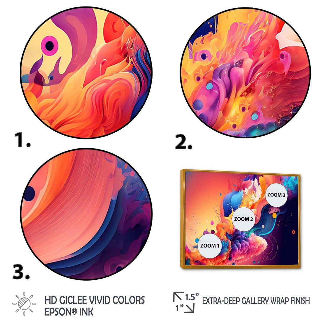Vibrant Color Explosion II - Modern Living Room Wall Decor