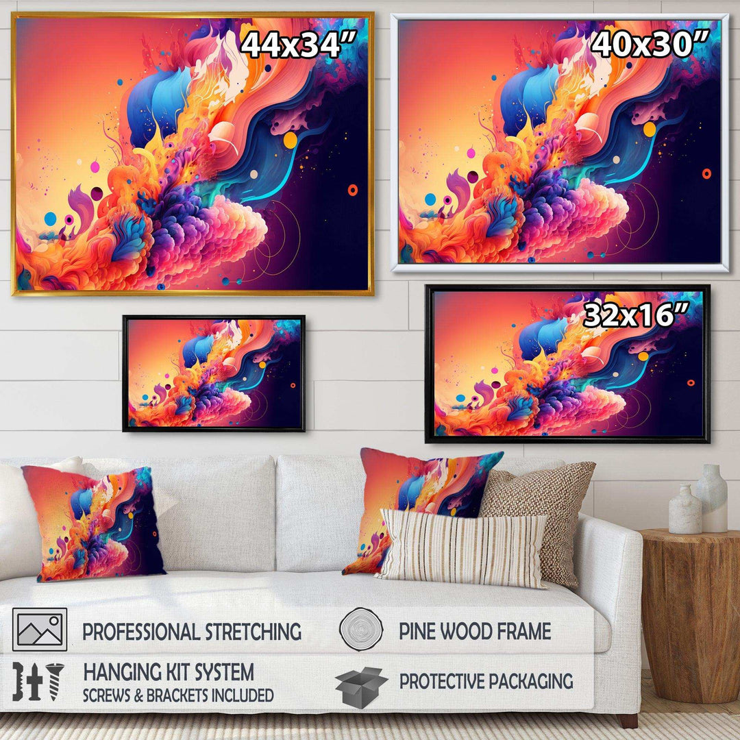 Vibrant Color Explosion II - Modern Living Room Wall Decor