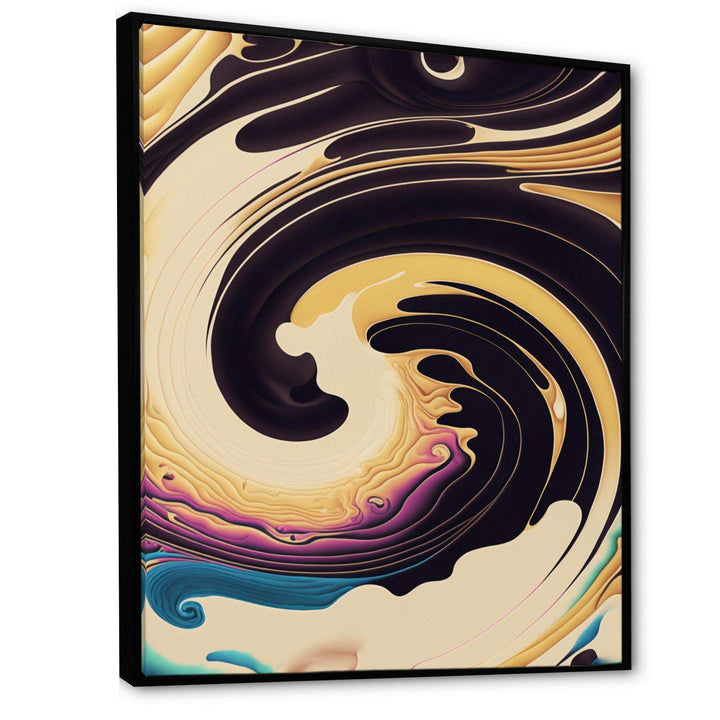 Purple, Gold And Blue Swirl I - Modern Living Room Wall Decor