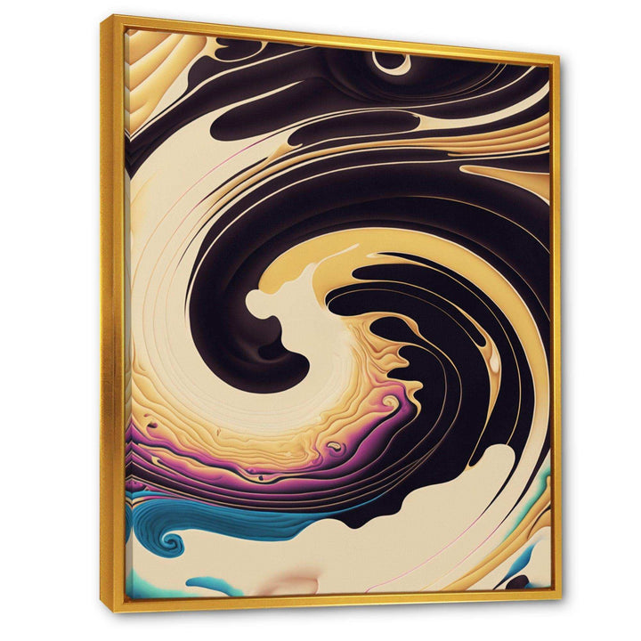 Purple, Gold And Blue Swirl I - Modern Living Room Wall Decor