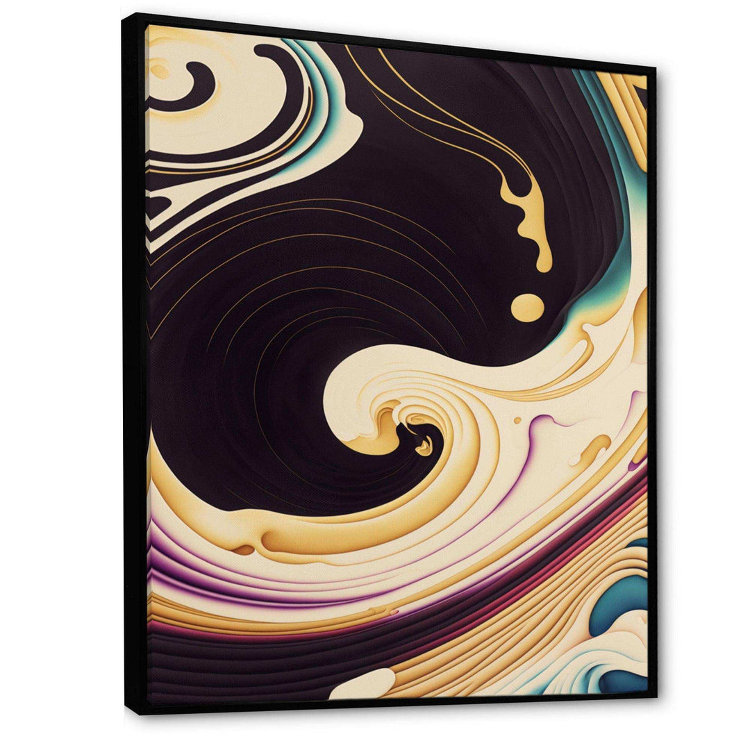 Purple, Gold And Blue Swirl II - Modern Canvas Wall Art