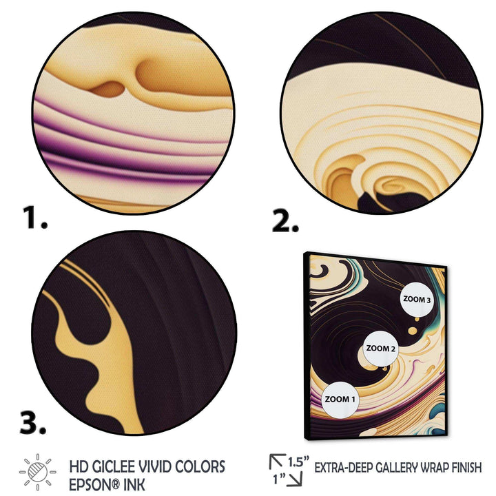 Purple, Gold And Blue Swirl II - Modern Canvas Wall Art