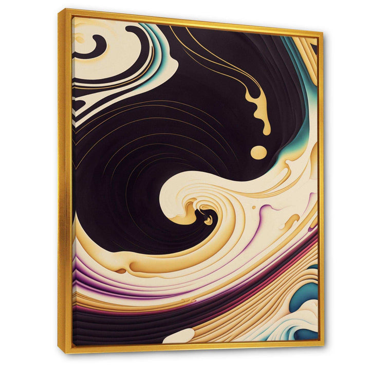 Purple, Gold And Blue Swirl II - Modern Canvas Wall Art