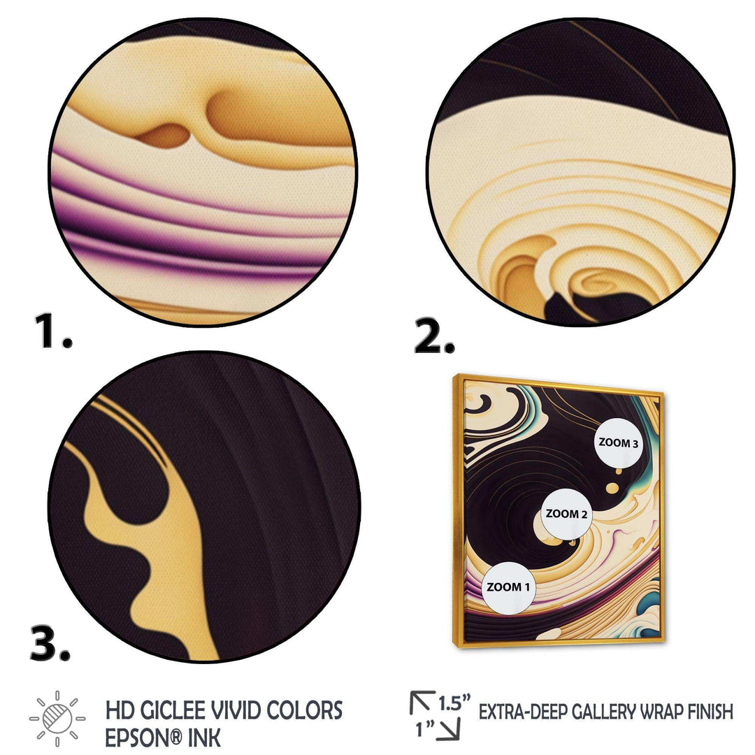 Purple, Gold And Blue Swirl II - Modern Canvas Wall Art
