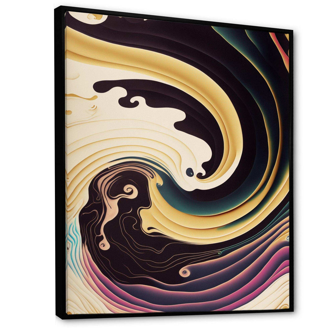 Purple, Gold And Blue Swirl III - Modern Bedroom Wall Art