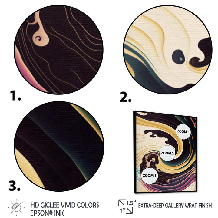 Purple, Gold And Blue Swirl III - Modern Bedroom Wall Art