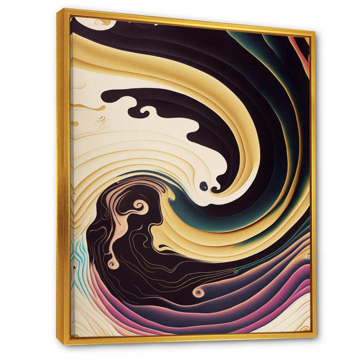 Purple, Gold And Blue Swirl III - Modern Bedroom Wall Art