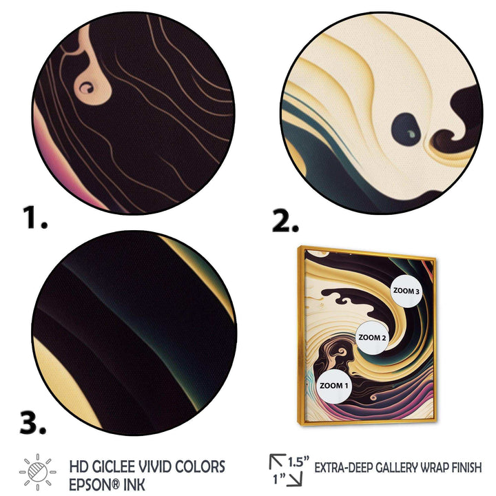 Purple, Gold And Blue Swirl III - Modern Bedroom Wall Art