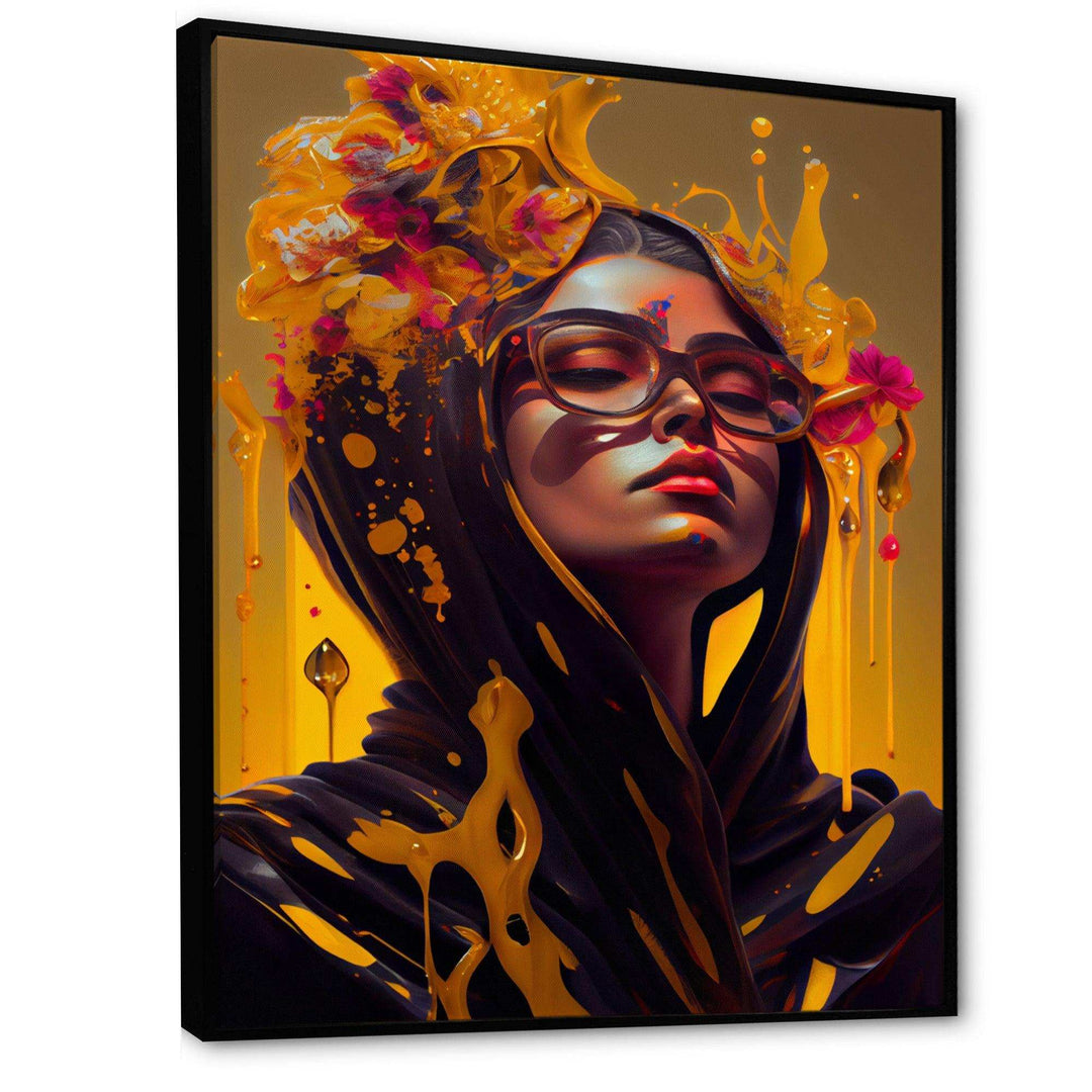 Stylish Arabic Woman With Floral Hijab V
