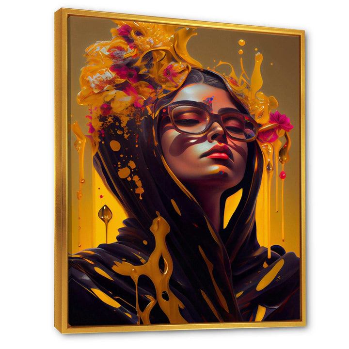 Stylish Arabic Woman With Floral Hijab V