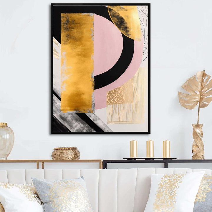 Pink And Gold Art Deco IV - Modern Wall Art Prints