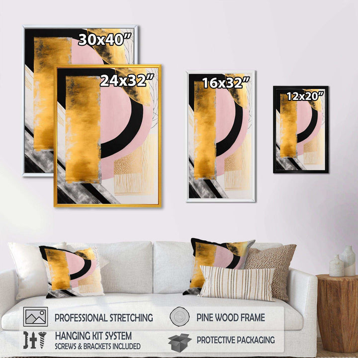 Pink And Gold Art Deco IV - Modern Wall Art Prints