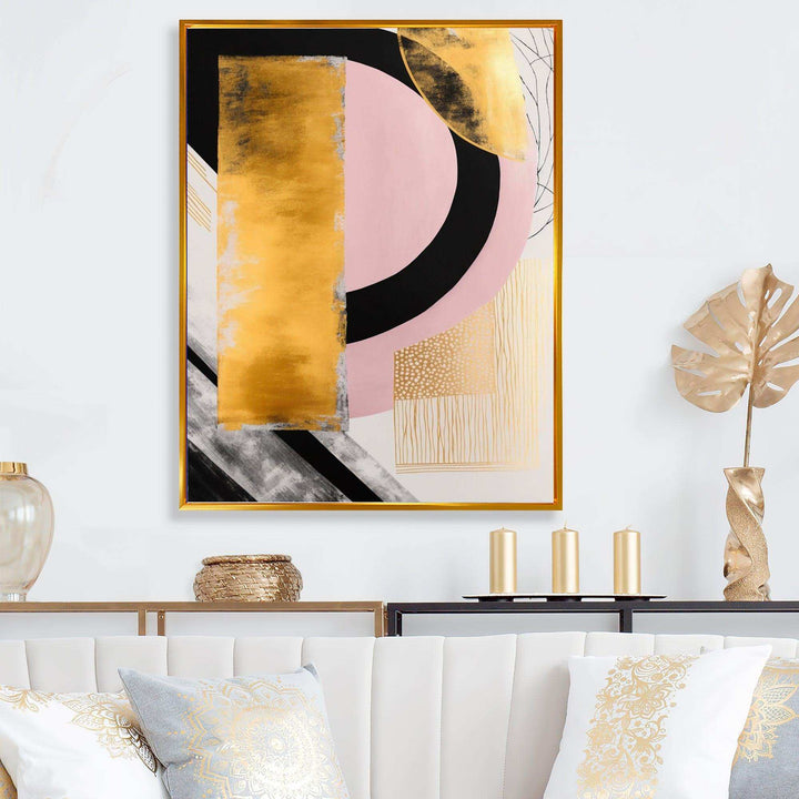 Pink And Gold Art Deco IV - Modern Wall Art Prints