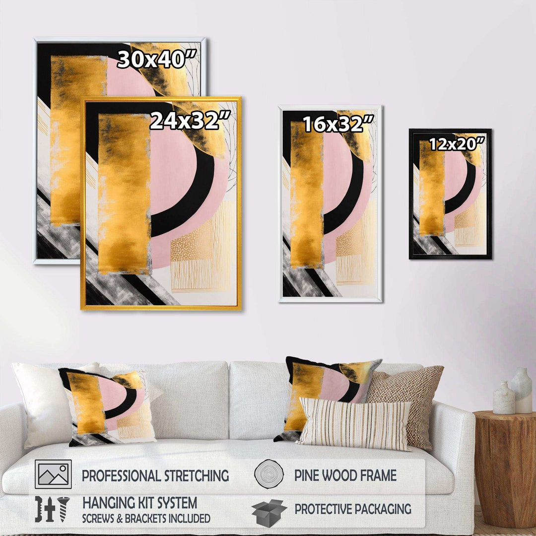 Pink And Gold Art Deco IV - Modern Wall Art Prints