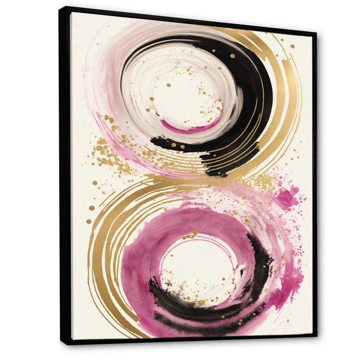 Pink And Gold Curves I - Modern Canvas Wall Art