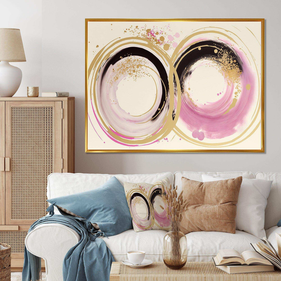 Pink And Gold Curves III - Modern Wall Art Prints