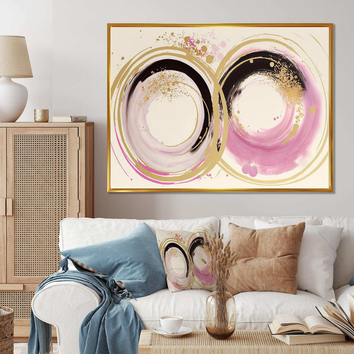 Pink And Gold Curves III - Modern Wall Art Prints