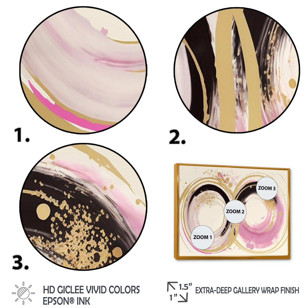 Pink And Gold Curves III - Modern Wall Art Prints