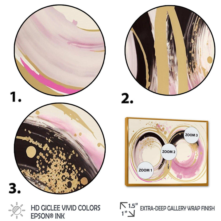 Pink And Gold Curves III - Modern Wall Art Prints