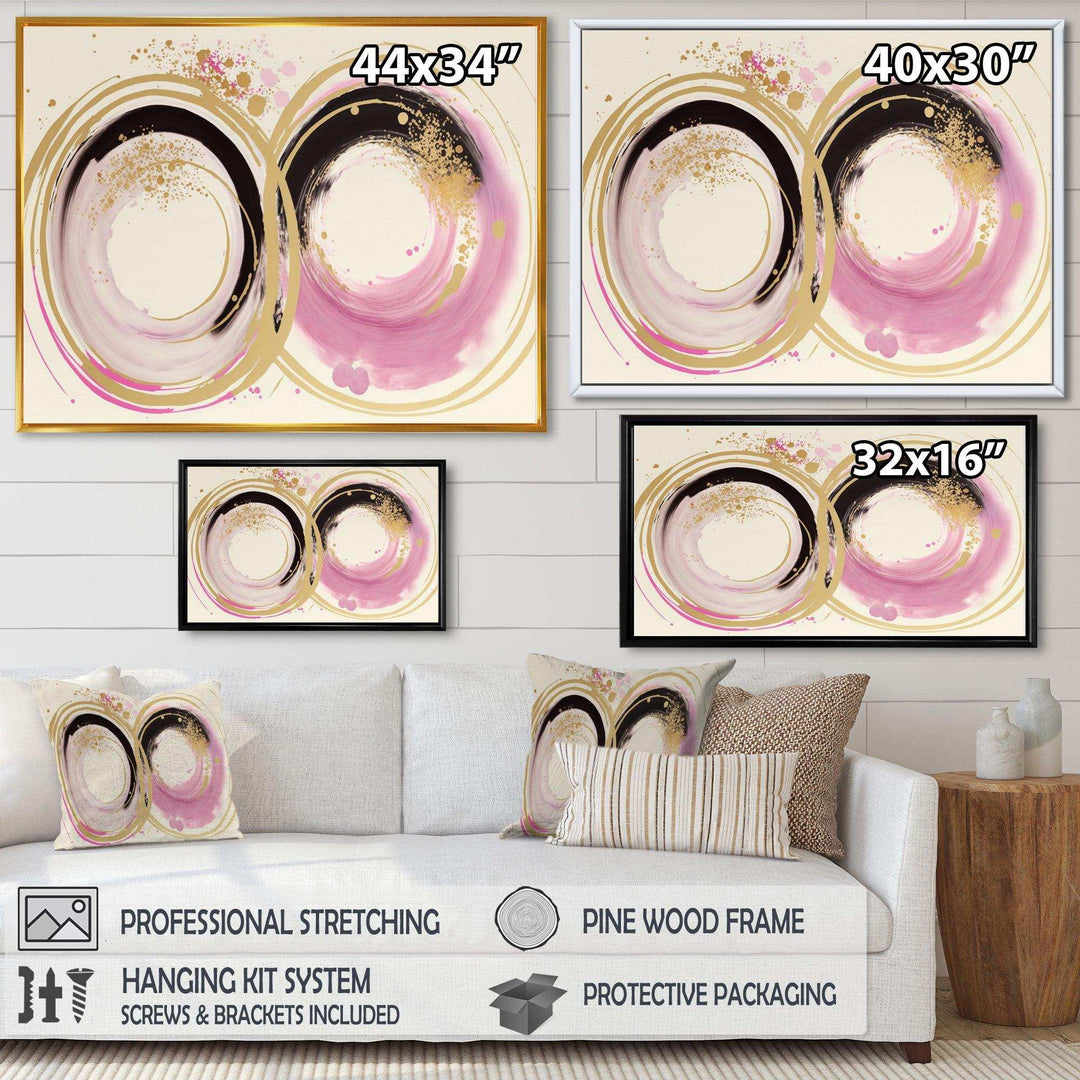 Pink And Gold Curves III - Modern Wall Art Prints