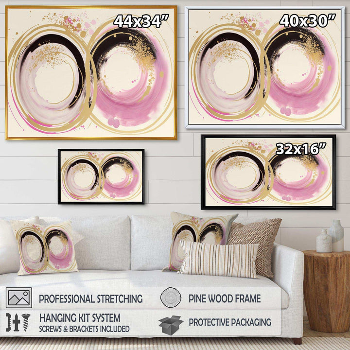 Pink And Gold Curves III - Modern Wall Art Prints