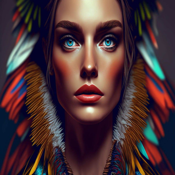 Colorful Sensual Woman In Fur Coat VIII