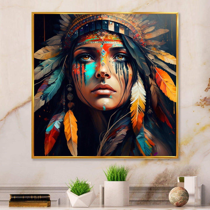 Colorful Native American Woman III