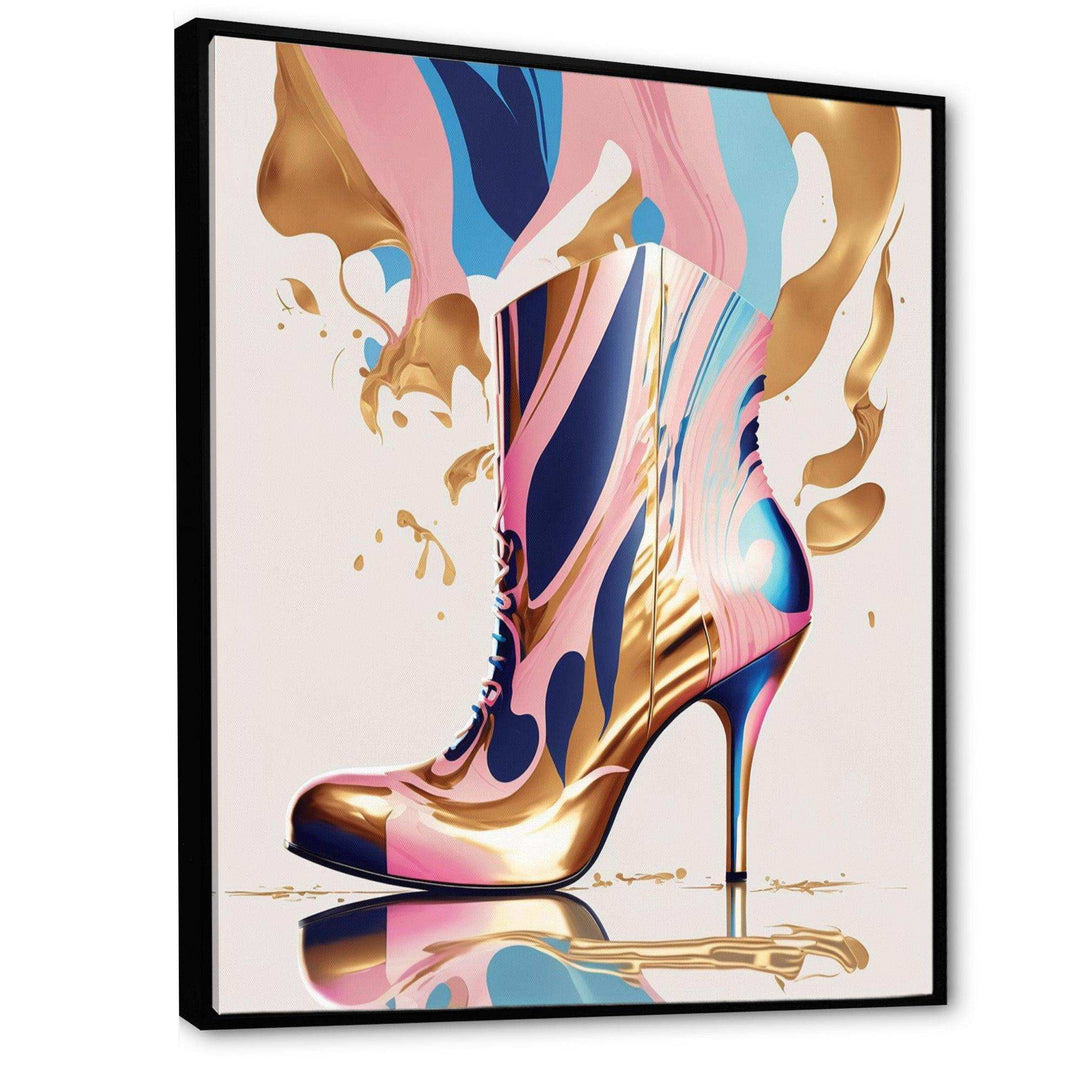 Pink And Blue Art Deco High Heel Boots III
