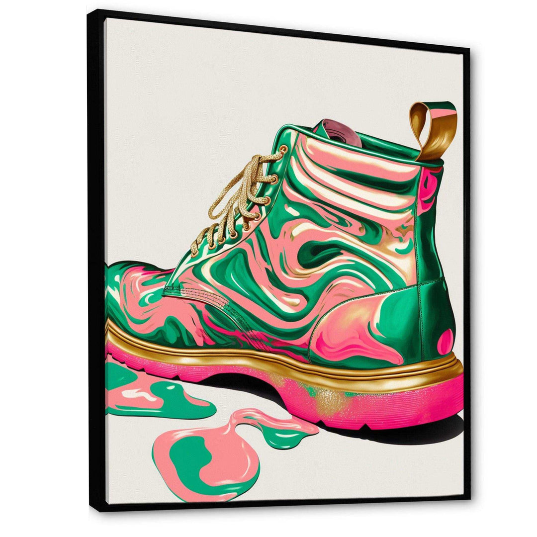 Pink And Green Art Deco Army Shoes