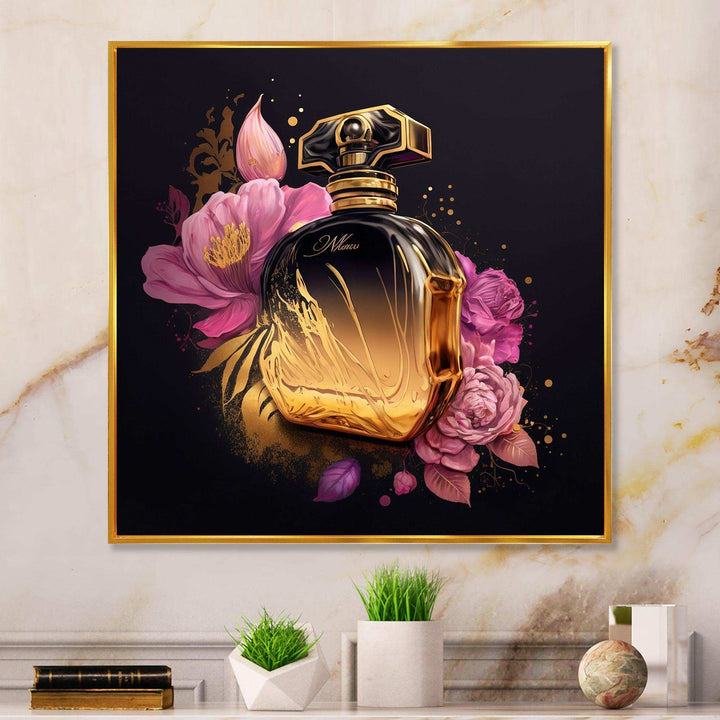 Chic Black And Gold Perfume Bottle V