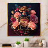 Chic Perfume Bottle With Pink Roses II