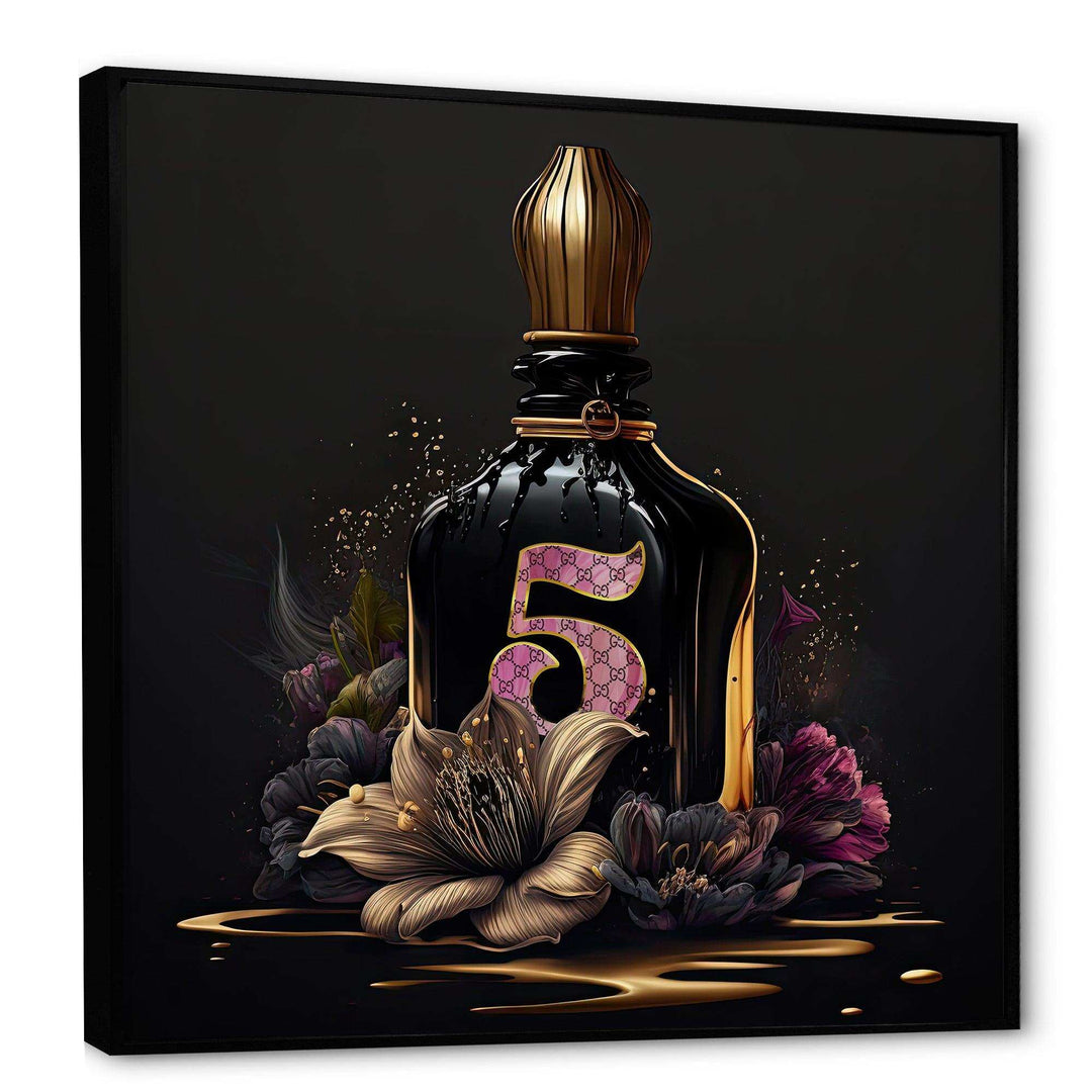 Chic Perfume Bottle With Pink Roses III