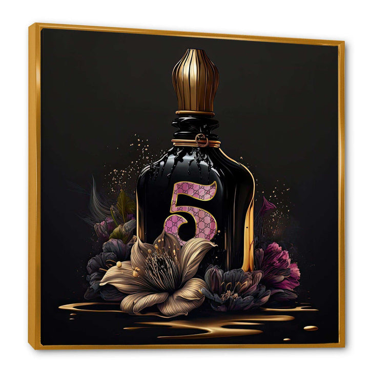 Chic Perfume Bottle With Pink Roses III