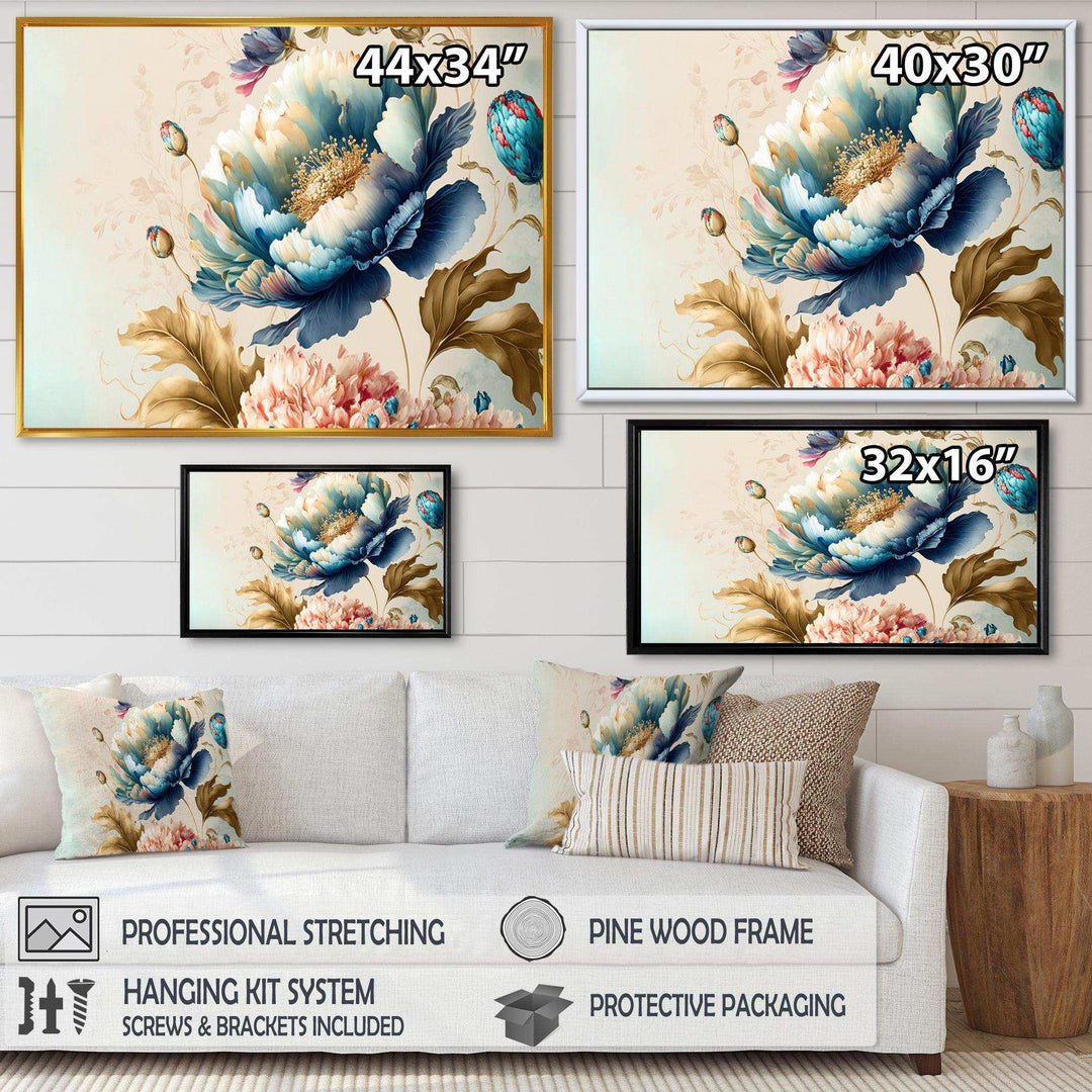 Blue And Gold Floral Bunch I