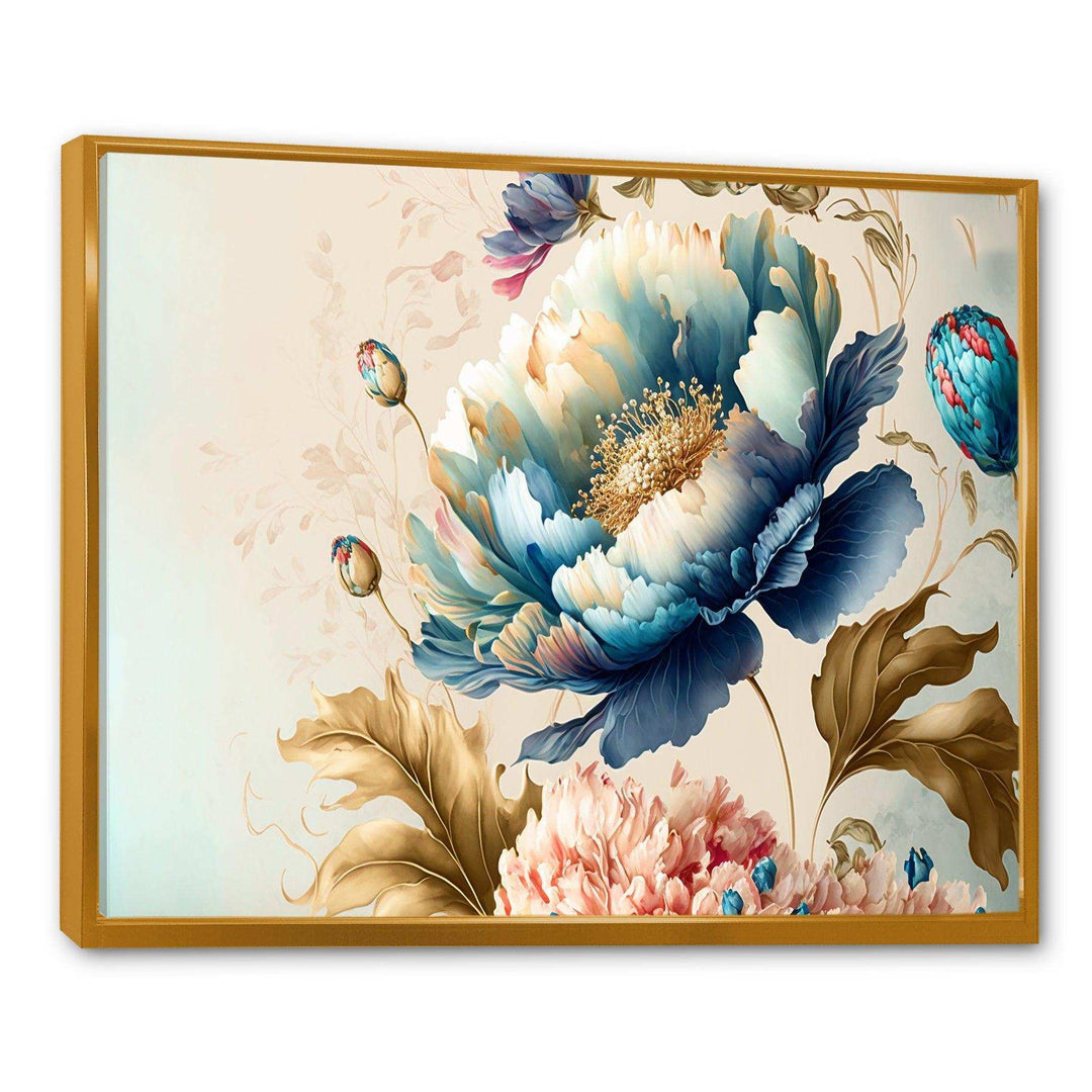 Blue And Gold Floral Bunch I