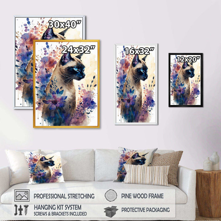 Cute Siamese Floral Art I