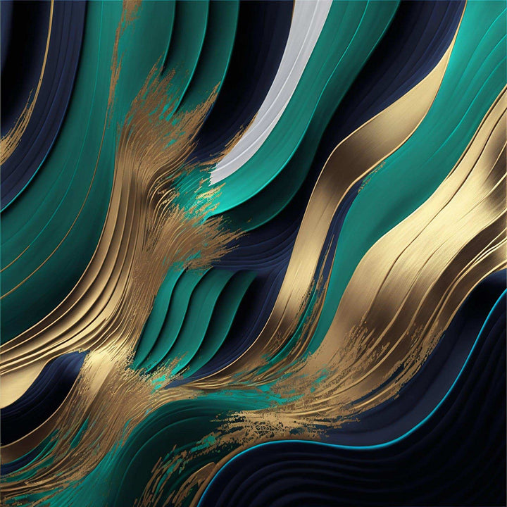 Green And Gold Agate I - Modern Bedroom Wall Art