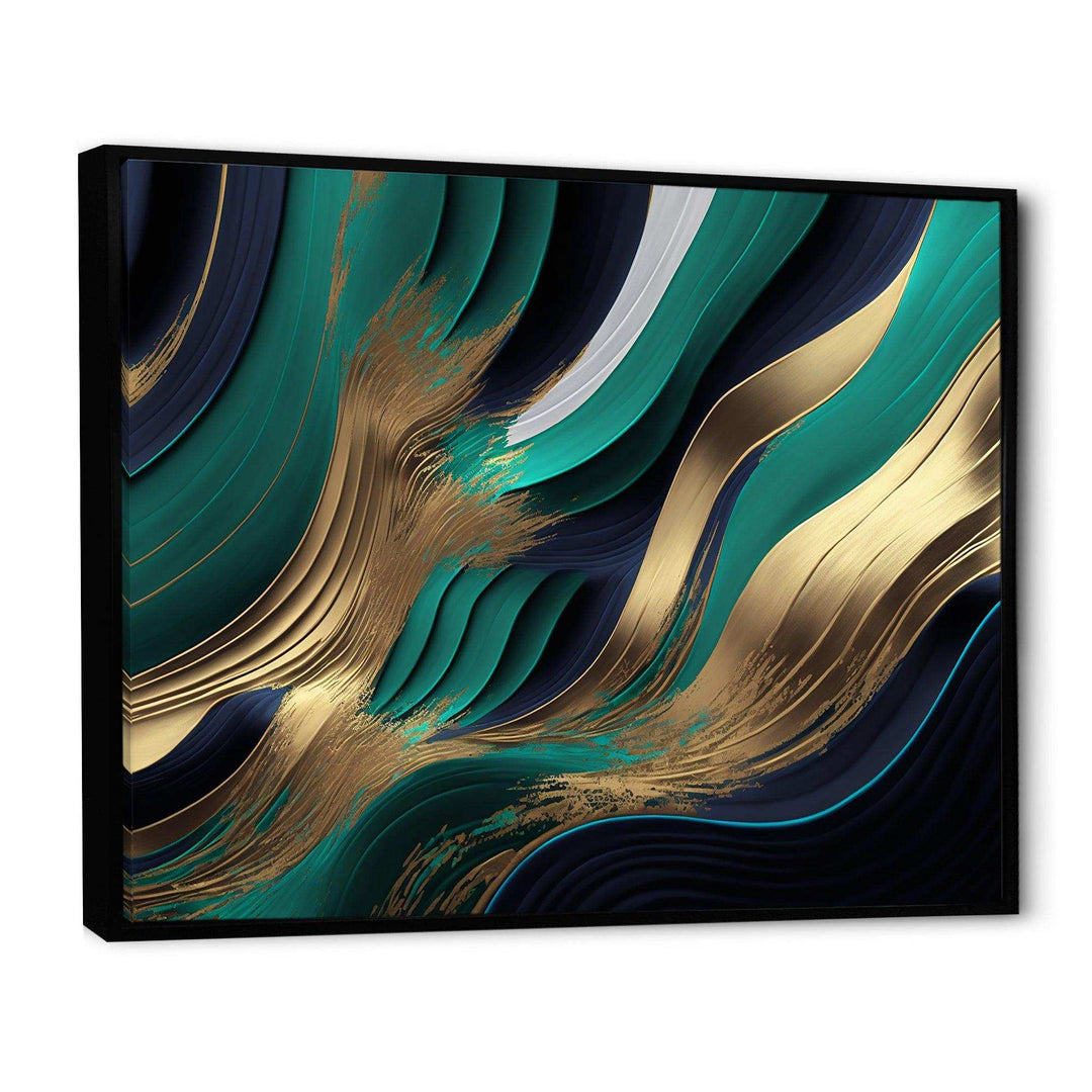 Green And Gold Agate I - Modern Bedroom Wall Art