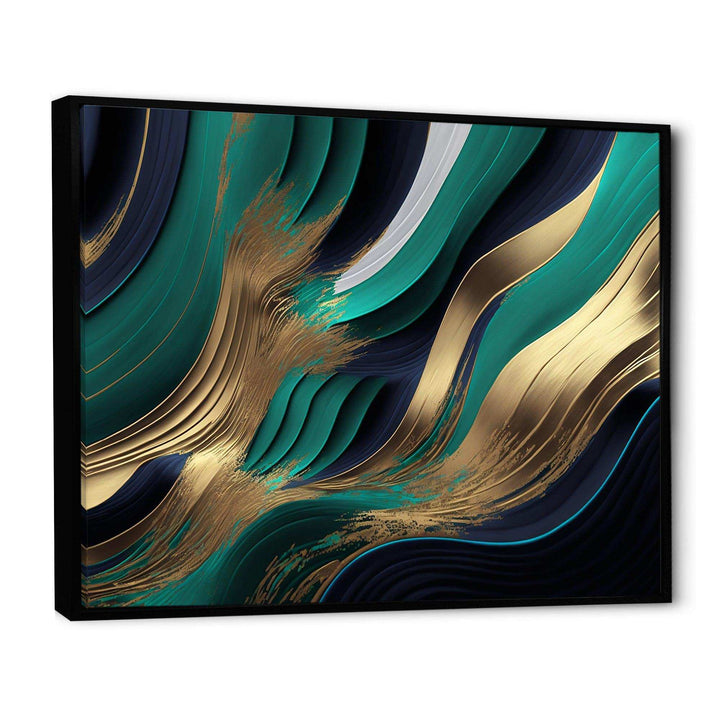 Green And Gold Agate I - Modern Bedroom Wall Art