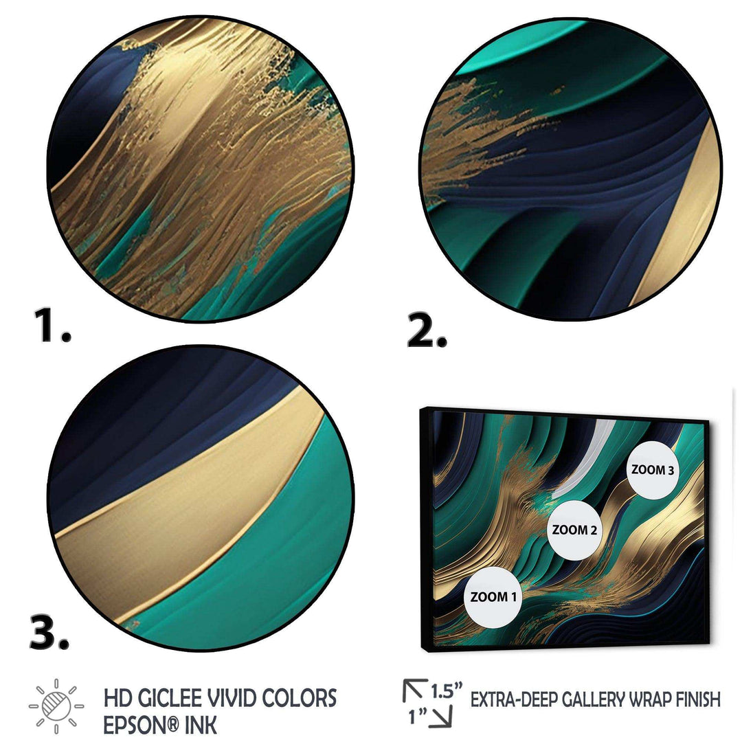 Green And Gold Agate I - Modern Bedroom Wall Art
