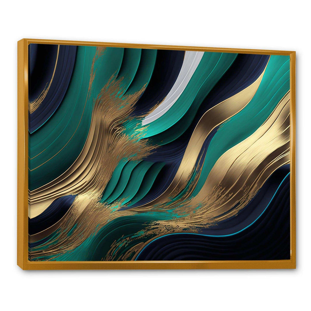 Green And Gold Agate I - Modern Bedroom Wall Art