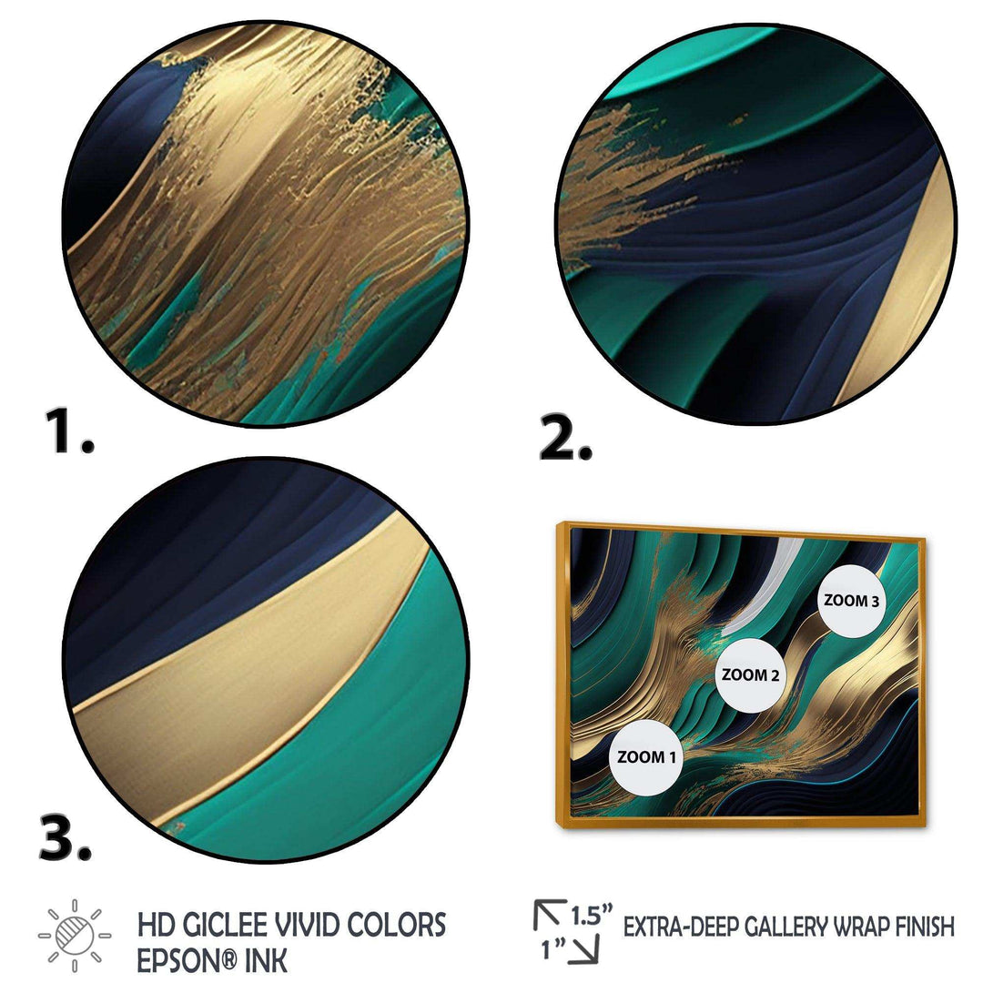 Green And Gold Agate I - Modern Bedroom Wall Art